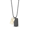 Thumbnail Image 1 of Men's Hammered & Smooth Double Dog Tag Necklace Black & Yellow Ion-Plated Stainless Steel 22"