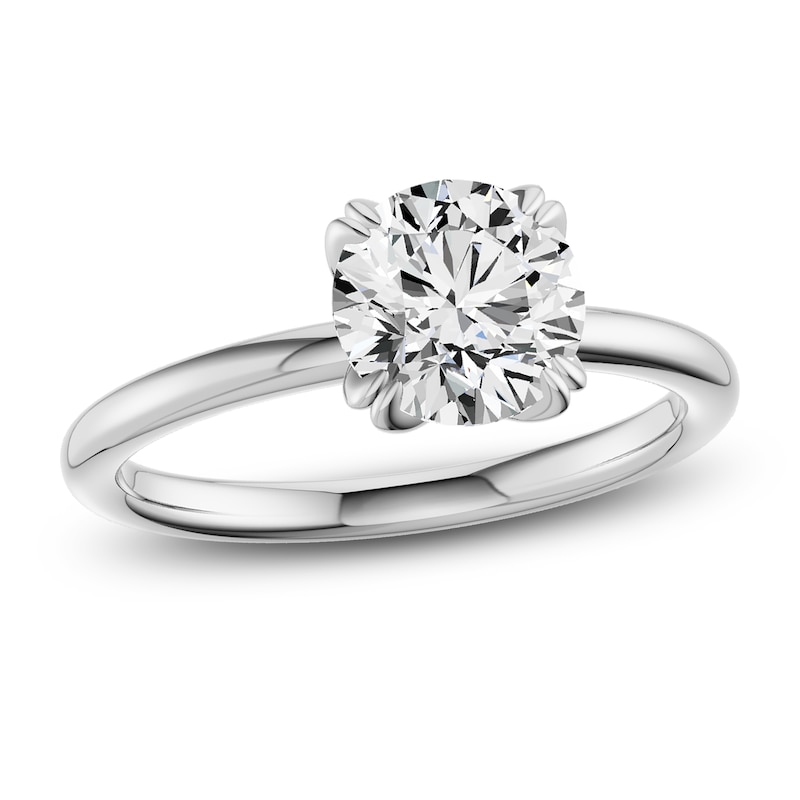 Main Image 1 of Certified Round-Cut Diamond Solitaire Engagement Ring 2 ct tw 18K White Gold (SI2/G)