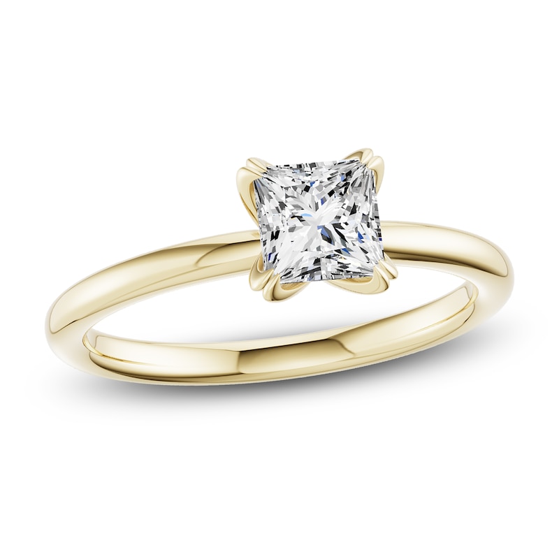 Main Image 1 of Princess-Cut Diamond Solitaire Engagement Ring 1 ct tw 14K Yellow Gold (I2/I)
