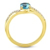 Thumbnail Image 2 of Oval-Cut Natural Aquamarine & Diamond Ring 1/10 ct tw 10K Yellow Gold