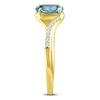 Thumbnail Image 3 of Oval-Cut Natural Aquamarine & Diamond Ring 1/10 ct tw 10K Yellow Gold