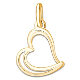 Children's Tilted Heart Charm 14K Yellow Gold