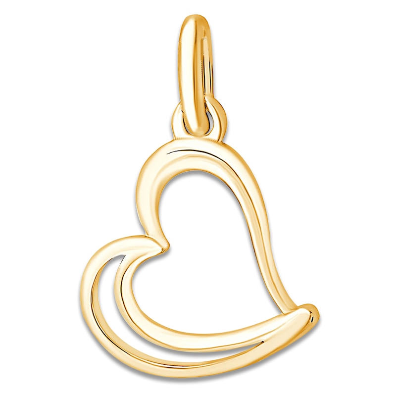 Main Image 1 of Children's Tilted Heart Charm 14K Yellow Gold