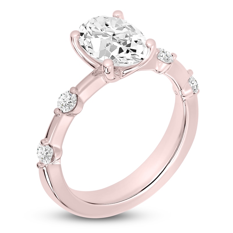 Main Image 2 of Oval-Cut Lab-Grown Diamond Engagement Ring 2-1/4 ct tw 14K Rose Gold
