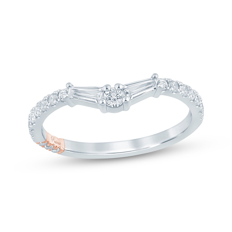 Main Image 1 of Pnina Tornai Baguette & Round-Cut Lab-Grown Diamond Contour Anniversary Ring 1/2 ct tw 14K White Gold