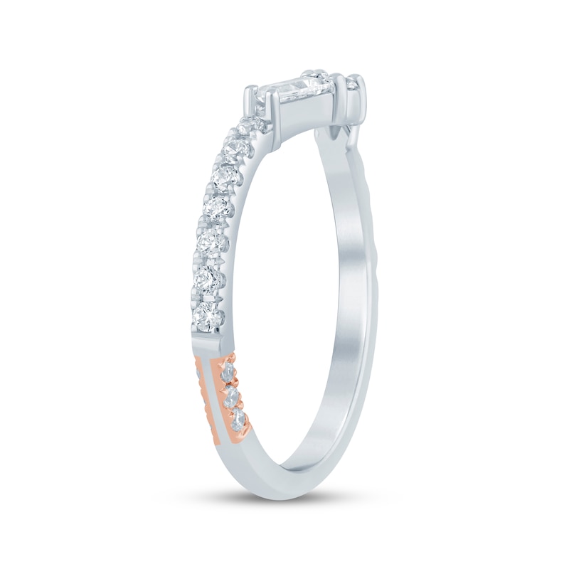 Main Image 2 of Pnina Tornai Baguette & Round-Cut Lab-Grown Diamond Contour Anniversary Ring 1/2 ct tw 14K White Gold