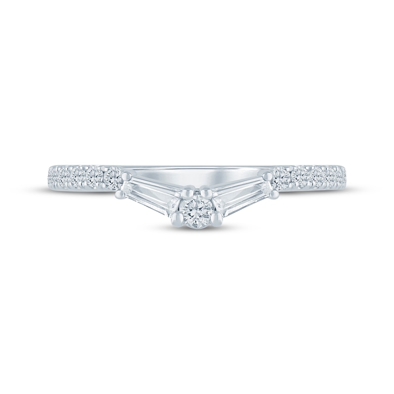 Main Image 3 of Pnina Tornai Baguette & Round-Cut Lab-Grown Diamond Contour Anniversary Ring 1/2 ct tw 14K White Gold