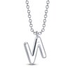 Thumbnail Image 3 of Shy Creation Diamond Letter N Pavé Necklace 1/10 ct tw 14K White Gold 18" SC55028331-N
