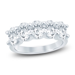 Oval-Cut Lab-Grown Diamond Five-Stone Anniversary Ring 3 ct tw 14K White Gold