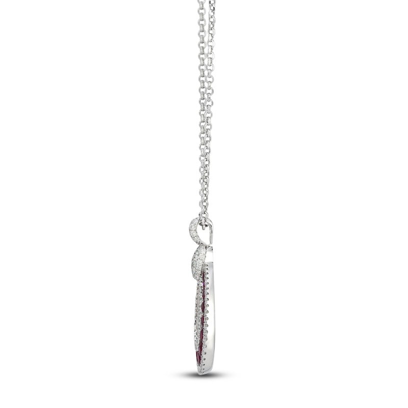 Main Image 2 of Le Vian Natural Ruby Teardrop Necklace 1/2 ct tw 14K Vanilla Gold 19"
