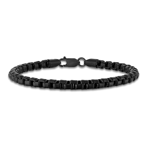 1933 by Esquire Men's Box Chain Bracelet 5mm Black Ion-Plated Sterling Silver 8.5"