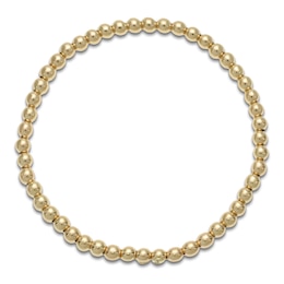 Italia D'Oro Beaded Stretch Bracelet 14K Yellow Gold