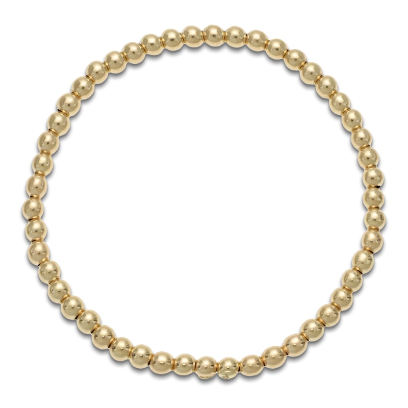 Main Image 1 of Italia D'Oro Beaded Stretch Bracelet 14K Yellow Gold