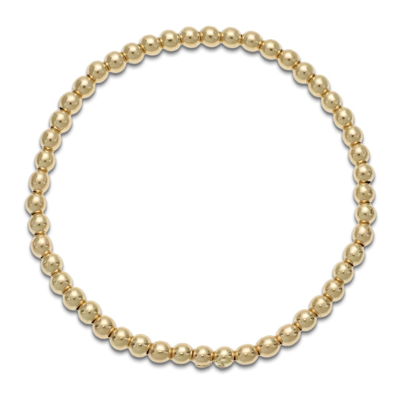 Main Image 2 of Italia D'Oro Beaded Stretch Bracelet 14K Yellow Gold