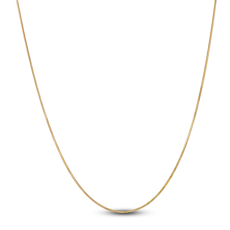 Main Image 2 of Diamond-Cut Snake Chain Necklace 0.7mm Solid 10K Yellow Gold 18"