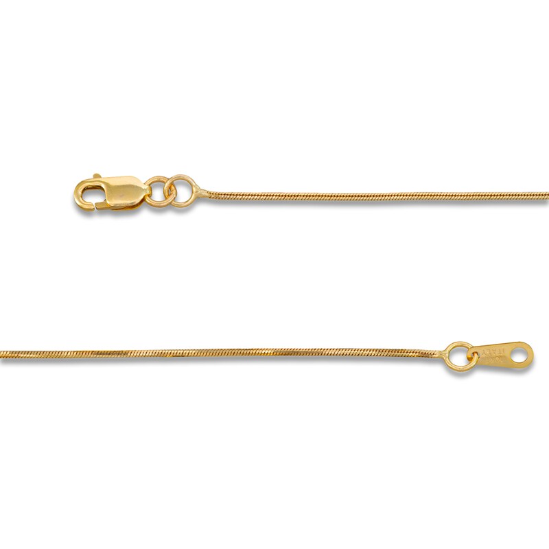 Main Image 3 of Diamond-Cut Snake Chain Necklace 0.7mm Solid 10K Yellow Gold 18"