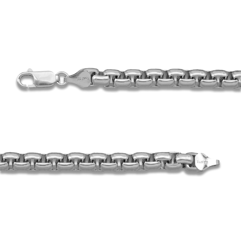 Main Image 2 of Box Chain Bracelet 6.4mm Solid Sterling Silver 8.5"