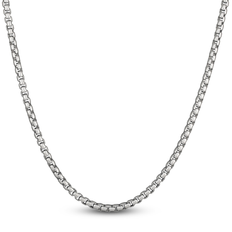Main Image 1 of Box Chain Necklace 5.3mm Solid Sterling Silver 22"