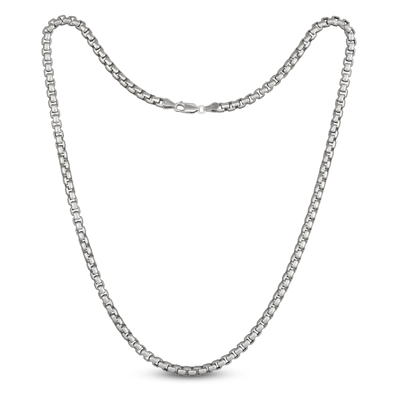Main Image 2 of Box Chain Necklace 5.3mm Solid Sterling Silver 22"