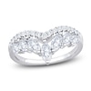 Thumbnail Image 1 of Marquise & Round-Cut Lab-Grown Diamond Contour Anniversary Ring 1 ct tw 14K White Gold