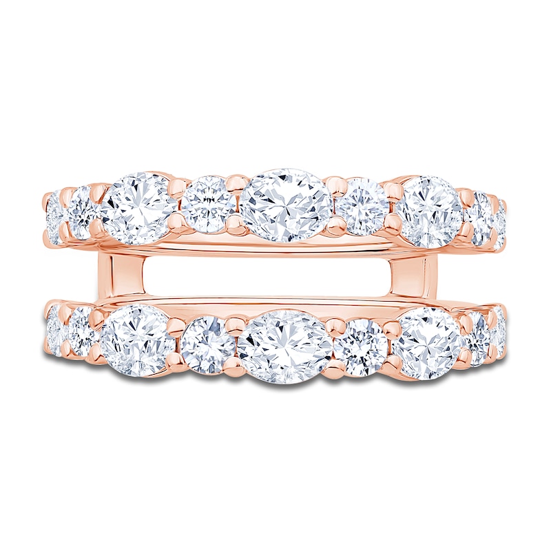 Main Image 3 of Oval & Round-Cut Lab-Grown Diamond Enhancer Ring 2 ct tw 14K Rose Gold