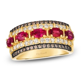 Le Vian Natural Oval-Cut Ruby Ring 2 ct tw Diamonds 14K Honey Gold