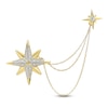 Thumbnail Image 1 of Men's White Lab-Created Sapphire Double Star Chain Brooch 18K Yellow Gold-Plated Sterling Silver