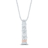 Thumbnail Image 3 of Pnina Tornai Round & Emerald-Cut Lab-Grown Diamond Vertical Drop Necklace 2 ct tw 14K White Gold