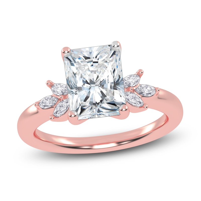 Main Image 1 of Radiant-Cut Lab-Grown Diamond Engagement Ring 2-1/6 ct tw 14K Rose Gold
