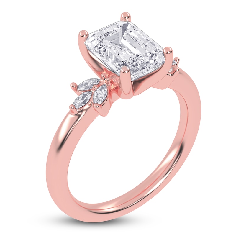 Main Image 2 of Radiant-Cut Lab-Grown Diamond Engagement Ring 2-1/6 ct tw 14K Rose Gold