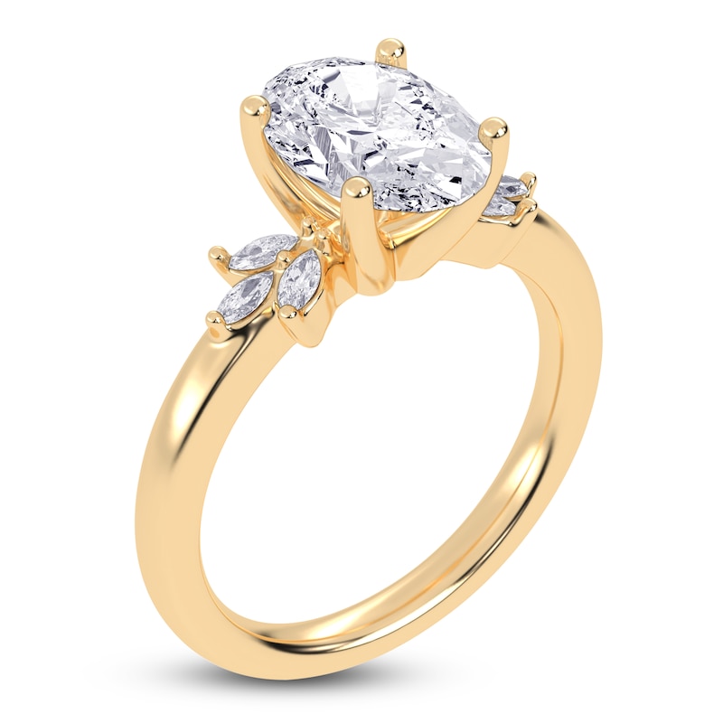 Main Image 2 of Oval-Cut Lab-Grown Diamond Engagement Ring 2-1/6 ct tw 14K Yellow Gold