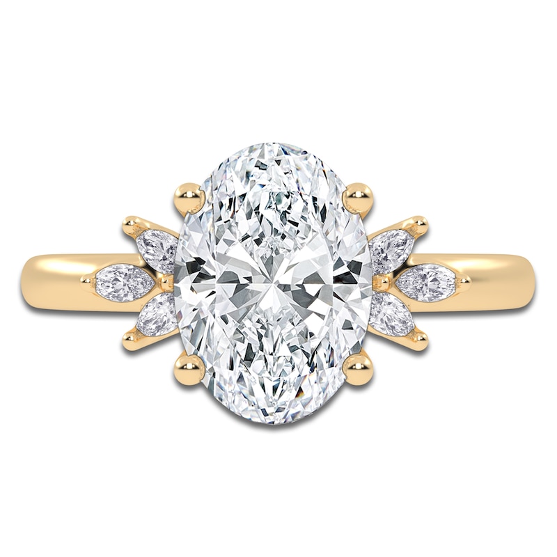 Main Image 3 of Oval-Cut Lab-Grown Diamond Engagement Ring 2-1/6 ct tw 14K Yellow Gold