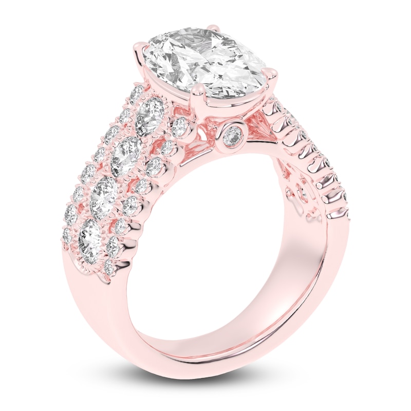 Main Image 2 of Lab-Grown Oval-Cut Diamond Engagement Ring 4-3/4 ct tw 14K Rose Gold