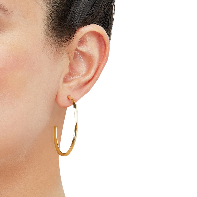 Main Image 4 of Tube Hoop Earrings 14K Yellow Gold 45mm