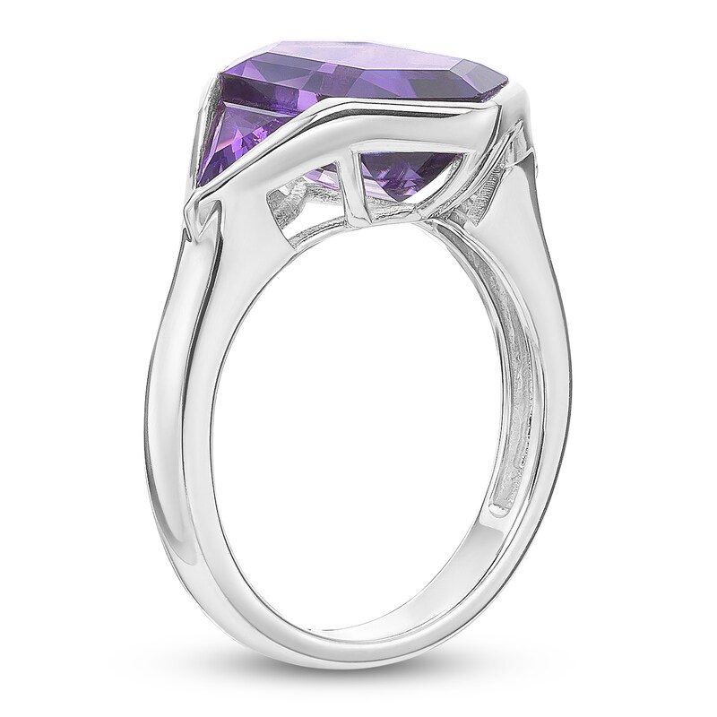 Main Image 2 of Fancy-Cut Amethyst Ring Sterling Silver