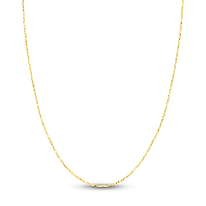 Main Image 1 of Rounded Box Chain Necklace 1.7mm Solid 14K Yellow Gold 18"
