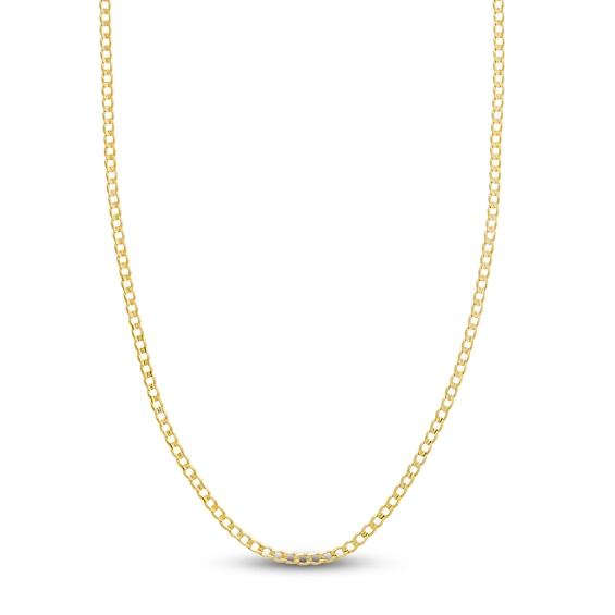 Curb Chain Necklace 3.9mm Solid 10K Yellow Gold 22"