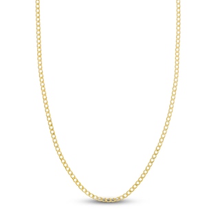 Curb Chain Necklace 3.9mm Solid 10K Yellow Gold 20"