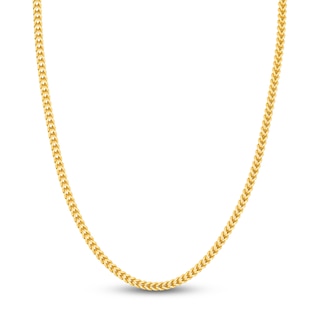 Franco Chain Necklace 3.4mm Semi-Solid 14K Yellow Gold 22"