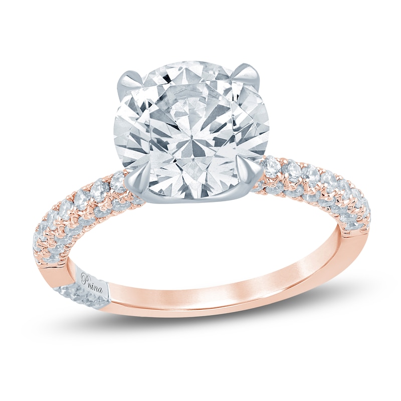 Main Image 1 of Pnina Tornai Certified Round-Cut Lab-Grown Diamond Engagement Ring 3-3/4 ct tw 14K Rose Gold