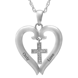 Heart and Cross Necklace (2 Lines)