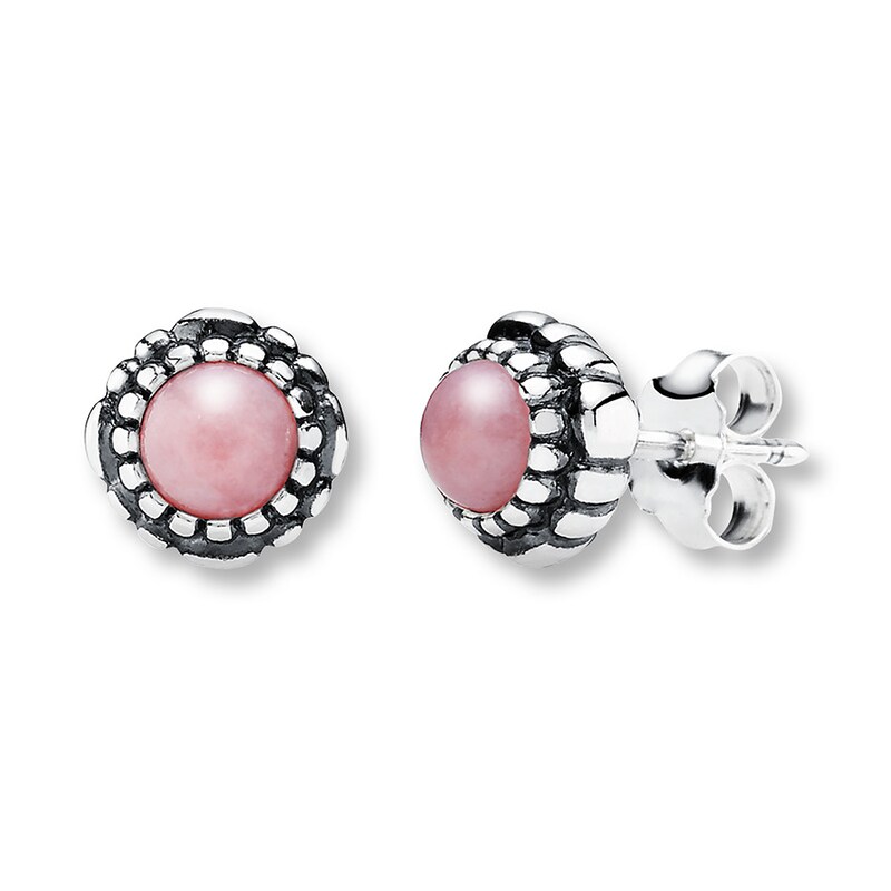 Pandora Earrings Pink Opal Sterling Silver No Returns Or Exchanges Jared