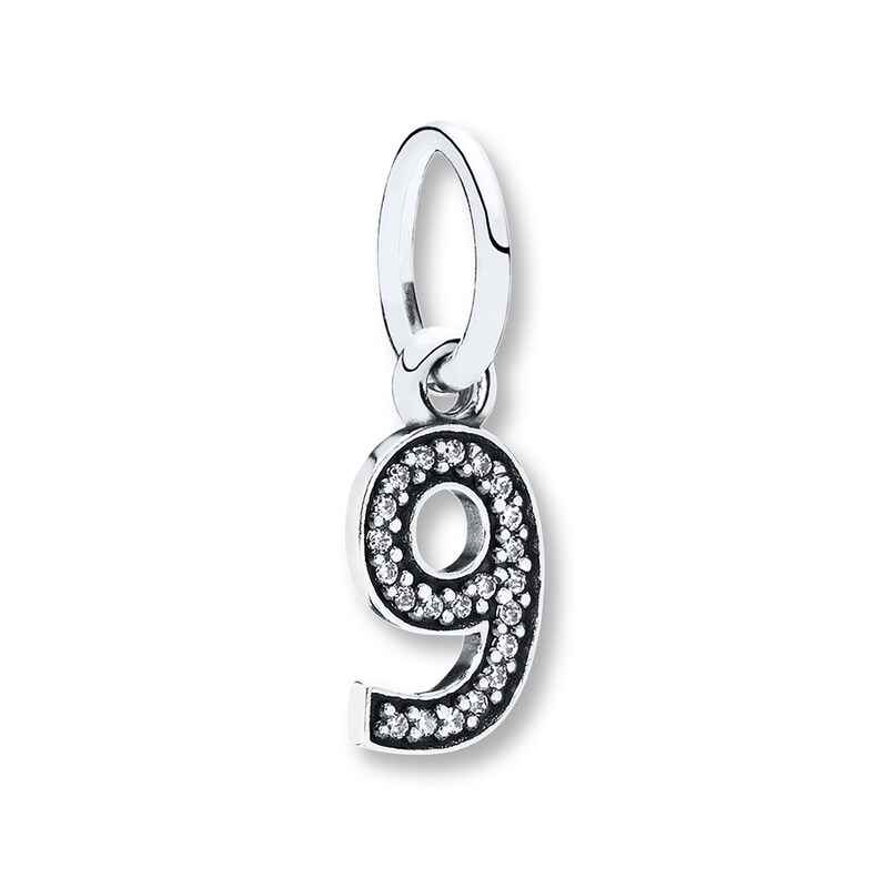 PANDORA Dangle Charm Number 9 Sterling Silver PANDORA