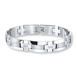 Men's Bracelet 1/8 ct tw Diamonds Tungsten 8.75"
