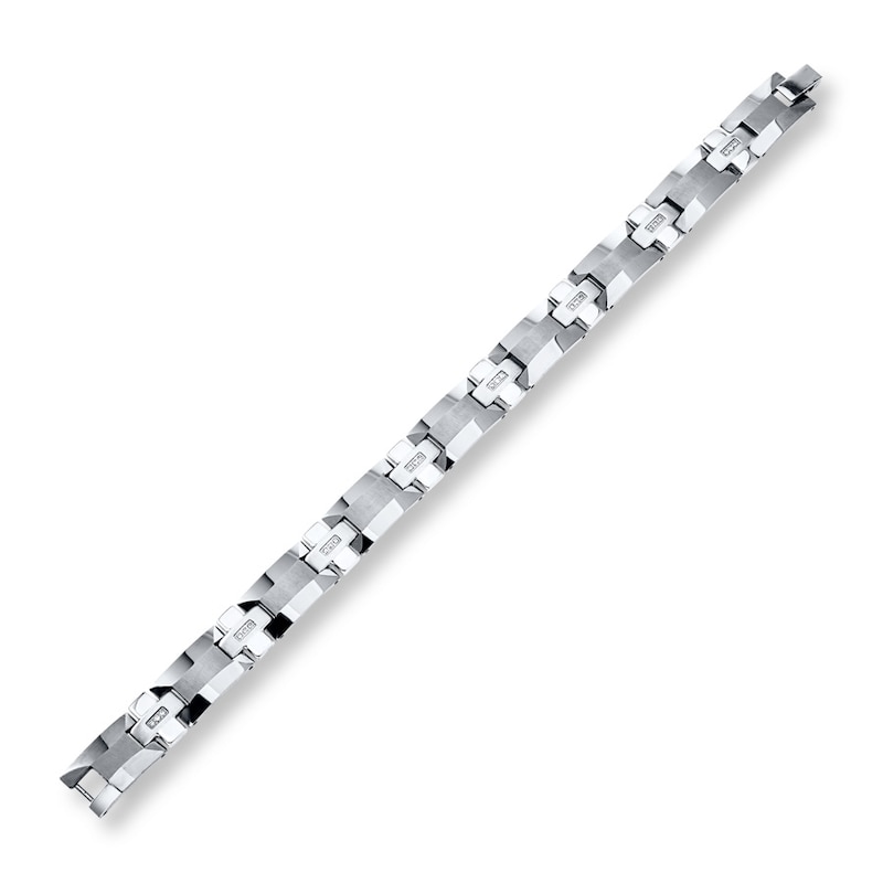 Men's Bracelet 1/8 ct tw Diamonds Tungsten 8.75"