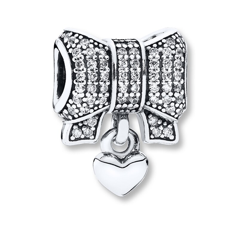 Pandora Dangle Charm Heart Bow Sterling Silver Jared - Silver Bow Pendant Necklace Pandora Pandora Dangle Charm Heart Bow Sterling Silver Jared - Silver Bow Pendant Necklace Pandora