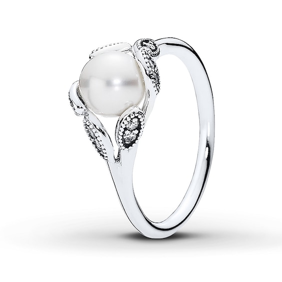 Jared Pandora Ring Luminous Leaves Pearl Sterling Silver