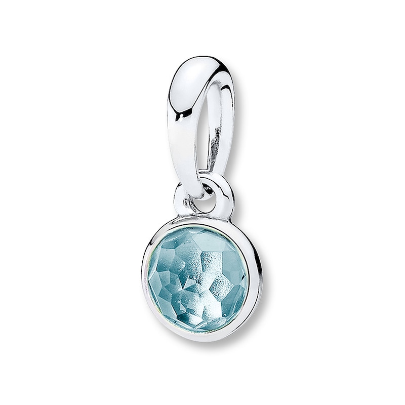 Main Image 1 of PANDORA Necklace Charm March Droplet Sterling Silver - No Returns or Exchanges