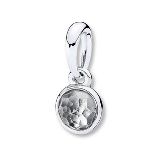 PANDORA Necklace Charm April Droplet Sterling Silver - No Returns or ...