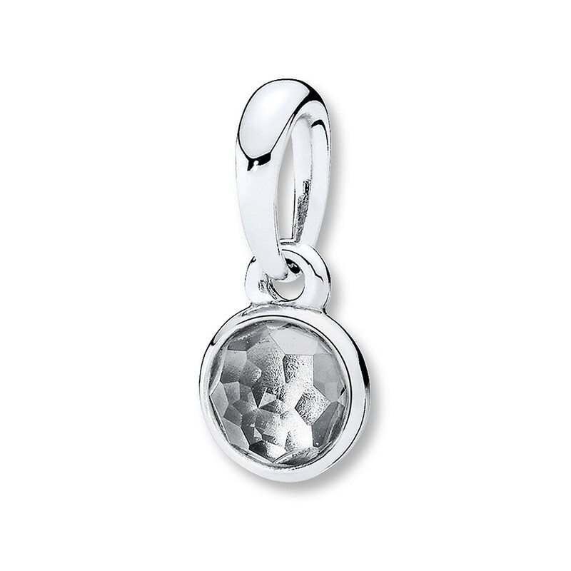 Main Image 1 of PANDORA Necklace Charm April Droplet Sterling Silver - No Returns or Exchanges